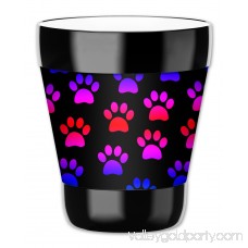 Mugzie 12-Ounce Low Ball Tumbler Drink Cup with Removable Insulated Wetsuit Cover - Paw Prints